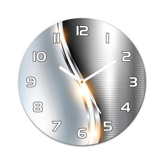 Metal Abstract Industrial Wall Clock Silver Home Office - Etsy