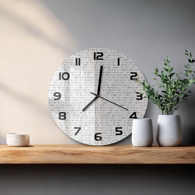 Binary Code Square Wall Clock, Gray Custom Glass Wall Clock, Science fiction Living Room Home Decor Bild 15