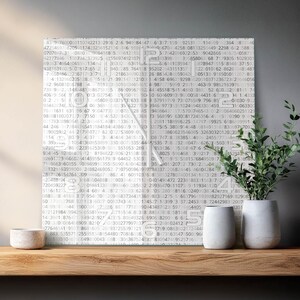 Binary Code Square Wall Clock, Gray Custom Glass Wall Clock, Science fiction Living Room Home Decor Bild 2