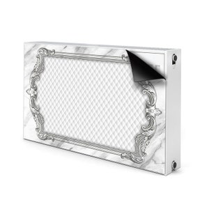 Quilted Pattern Radiator Cover For Home, Silver Magnetic Radiator Cover, White Printed Magnet, Marble Magnet Mat, Idea Gift