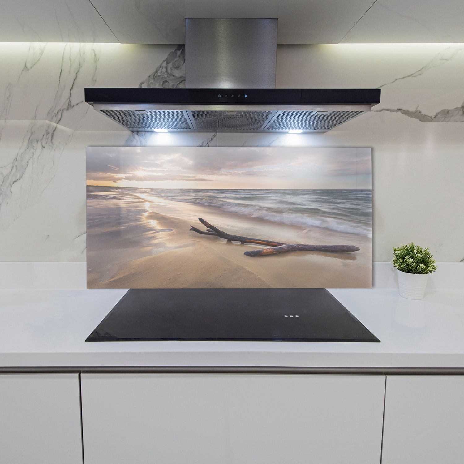 Crédence De Cuisine En Verre Imprimée Paysage Mer - Dimensions 125x50 Cm, Neuf, Style Moderne