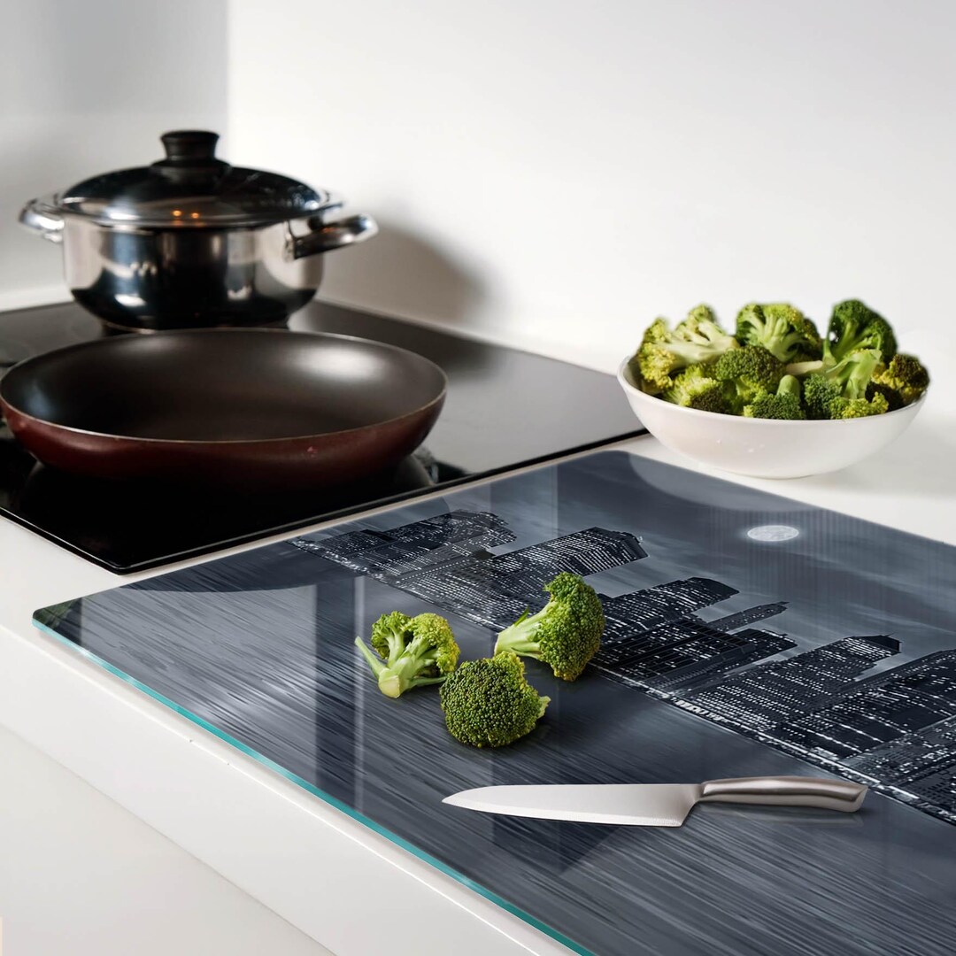Planche De Cuisine En Verre Tulup – 60x52 Cm – Cinq Chats – Moderne