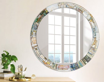 Omhoog gaan Obsessie haak Round stained glass mirror - Etsy Nederland