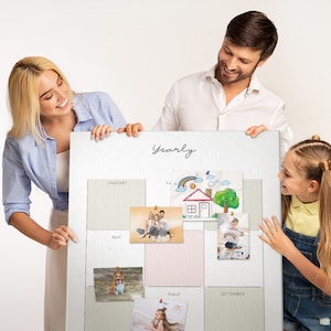 Yearly planner, Student's Notes Board, Pin Board, White, Timetable, Push Pins, Goal Organizer, Cork Board