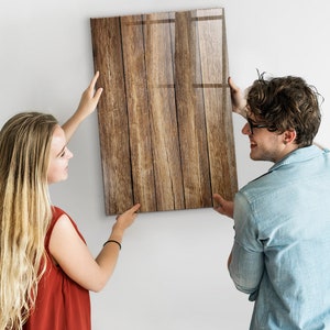 Exhibición de fotos de pared con textura de madera, tablero magnético para niños, tablero grande marrón, organizador de pared natural
