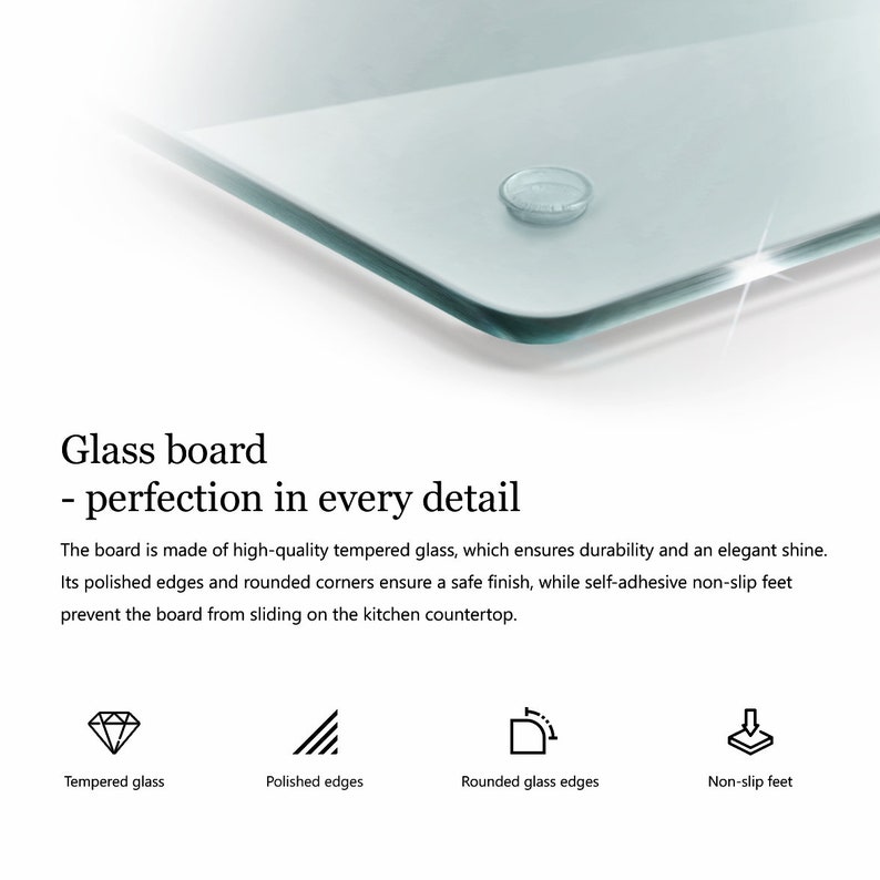 Transparent Glass Chopping Board, Counter Protection, See-through Tempered Glass Cutting Board, Clear Cooking Accessories image 9