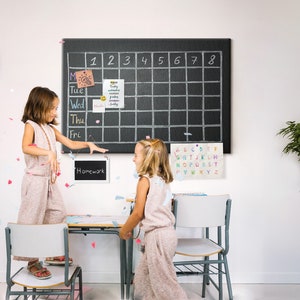 School Timetable, Student's Note Board, Custom Pattern, XXL Cork Board, Photo Wall Display, Pins included, Black and white