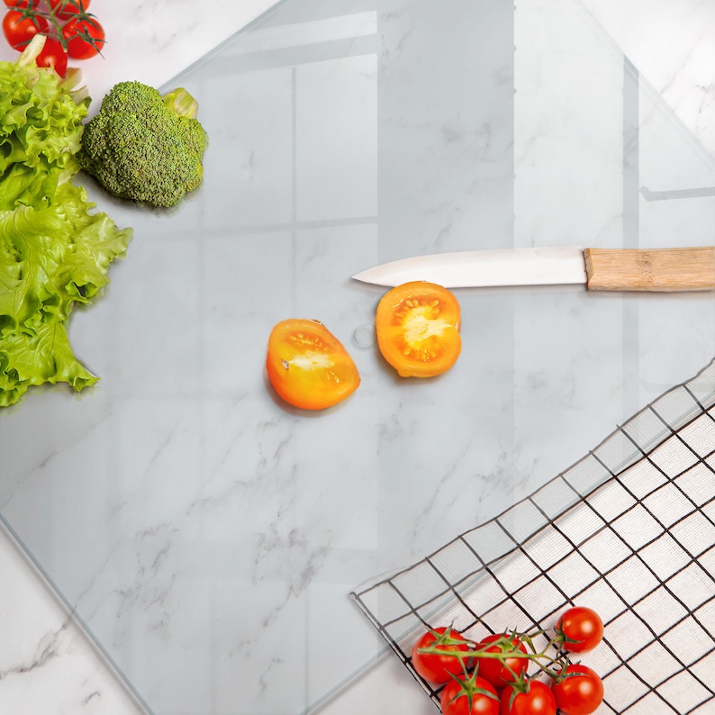 Transparent Glass Chopping Board, Counter Protection, See-through Tempered Glass Cutting Board, Clear Cooking Accessories image 5