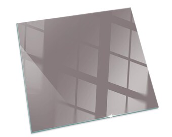 Color Beige Rectangular Fireplace Floor Plate, Pink Fireplace Decoration, Glass Fireplace Hearth, Sleek Stove Hearth Plate