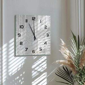 Binary Code Square Wall Clock, Gray Custom Glass Wall Clock, Science fiction Living Room Home Decor Bild 12