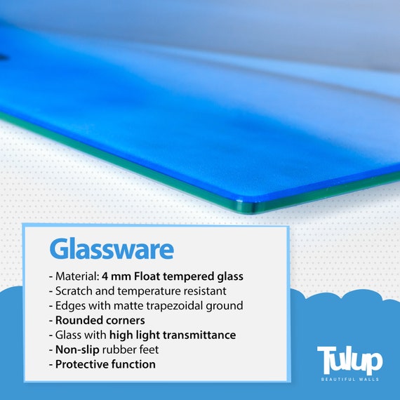 Light in The Dark Tempered Glass Cutting Board - Long Lasting Clear Glass - Scratch Resistant, Heat Resistant, Shatter Resistant, Dishwasher Safe.