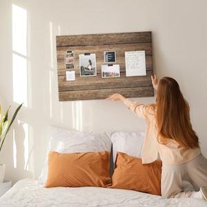Wood Panels, Brown, Student&#39;s Note Board, Custom Pattern, Pins included, XXL Cork Board, Memo Board