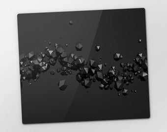 Diamanten Schneidebrett, Schwarze Splashback, Graues Käsebrett, Abstraktes Schneidebrett, Wohnkultur Geburtstagsgeschenk, Dekoration für die Küche