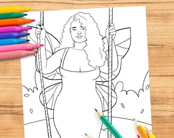 Fairy Coloring Pages, 4 Digital Downloads, PDF Coloring pages