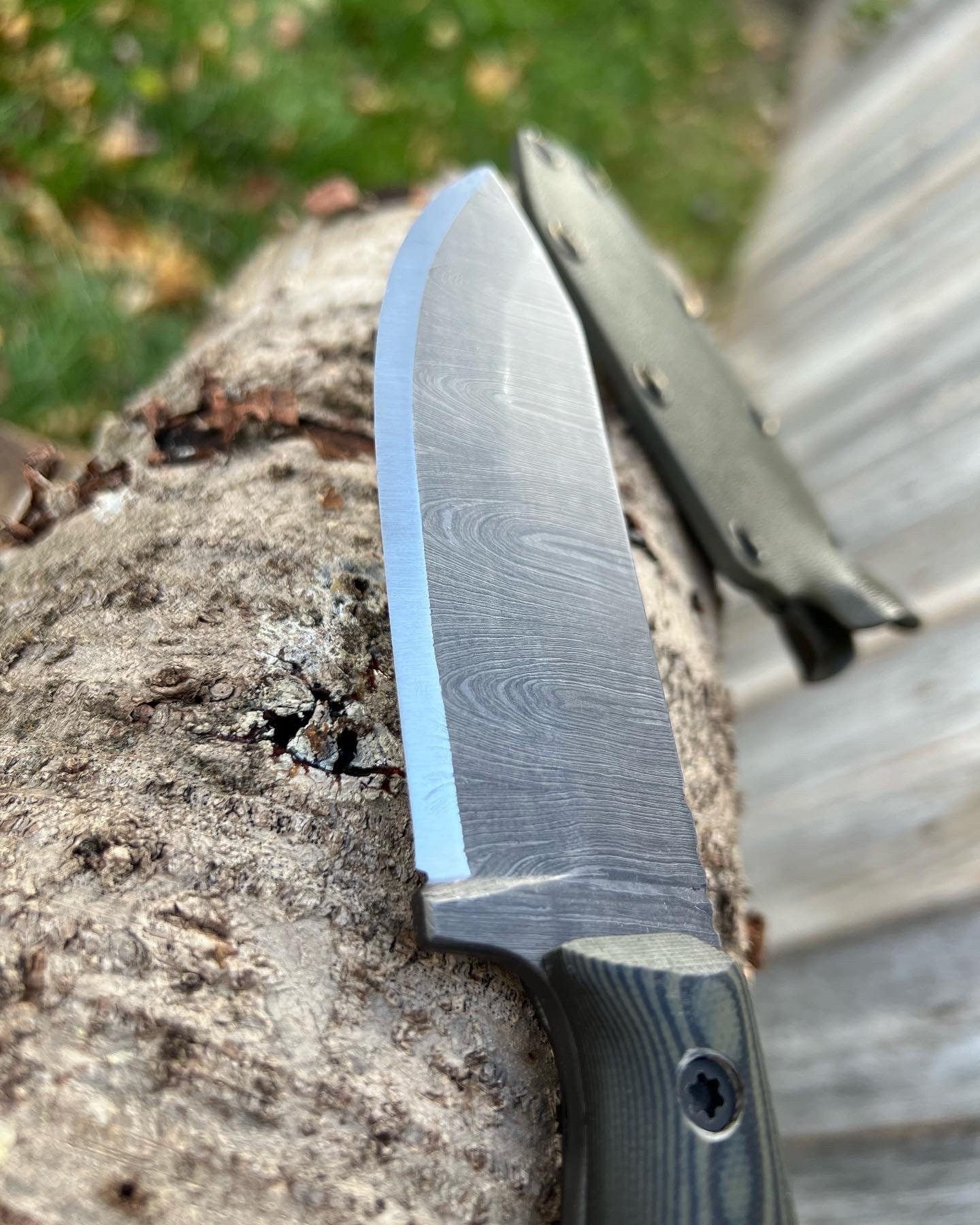 Damascus Bushcraft Knife Etsy