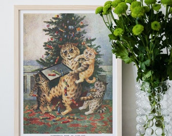 ルイス・ウェイン プリント クリスマスタイム イン キャット