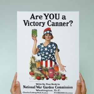 Propaganda Print Poster Reproduction | Victory Canner | Kitchen | Vintage | Decor | History | Wall Art Hanging | Unframed | War Garden