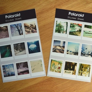 Polaroid Sticker Sheets, Vintage Retro Pictures, Kiss-Cut Matte or Glossy Vinyl, For Scrapbook Planner Diary Calendar Decoupage.