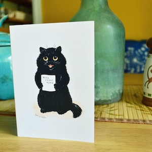 Carte de voeux Louis Wain Carte de correspondance chat Carte de correspondance vierge Illustration vintage Peinture Anniversaire Merci Home Sweet Home