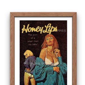 Lesbian WLW Wall Art Pulp Print | Honey Lips | LGBTQ | LGBTQIA | Queer | Girlfriends | Wives | Bedroom | Pride | Novel Cover