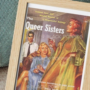 Lesbian Pulp Print Wall Art | Queer Sisters | LGBTQ | LGBTQIA | Queer | Girlfriends | Wives | Bedroom | Love | Novel Cover |