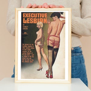 Lesbian Wall Art | Executive Lesbian Pulp Print Novel Cover | Decor | LGBTQ | Art for Queer Women