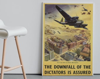 Propaganda Print Poster Reproduction | British Military | RAF | Royal Air Force| Vintage | Wall Art Hanging | Decor | Unframed |