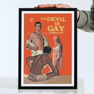The Devil is Gay | Queer MLM Wall Art Pulp Print Novel Cover | Vintage Gay Art | Pulp Novel Cover Reproduction | LGBTQ Queer