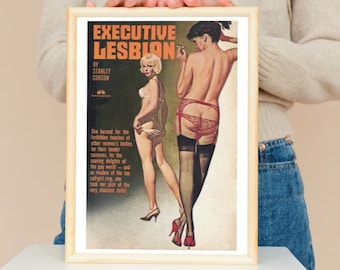 Lesbian Wall Art | Executive Lesbian Pulp Print Novel Cover | Decor | LGBTQ | Art for Queer Women