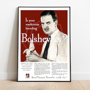 Is Your Washroom Breeding Bolsheviks? | Vintage Propaganda Wall Art | Art Print Poster Reproduction | Communism Socialism | Decor | Unframed image 6