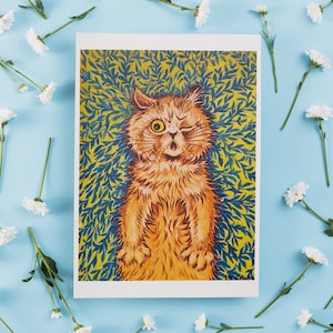 ルイス・ウェイン グリーティングカード 猫のノートカード 空白のノートカード ヴィンテージ イラスト 絵画 誕生日 ありがとう ウインク