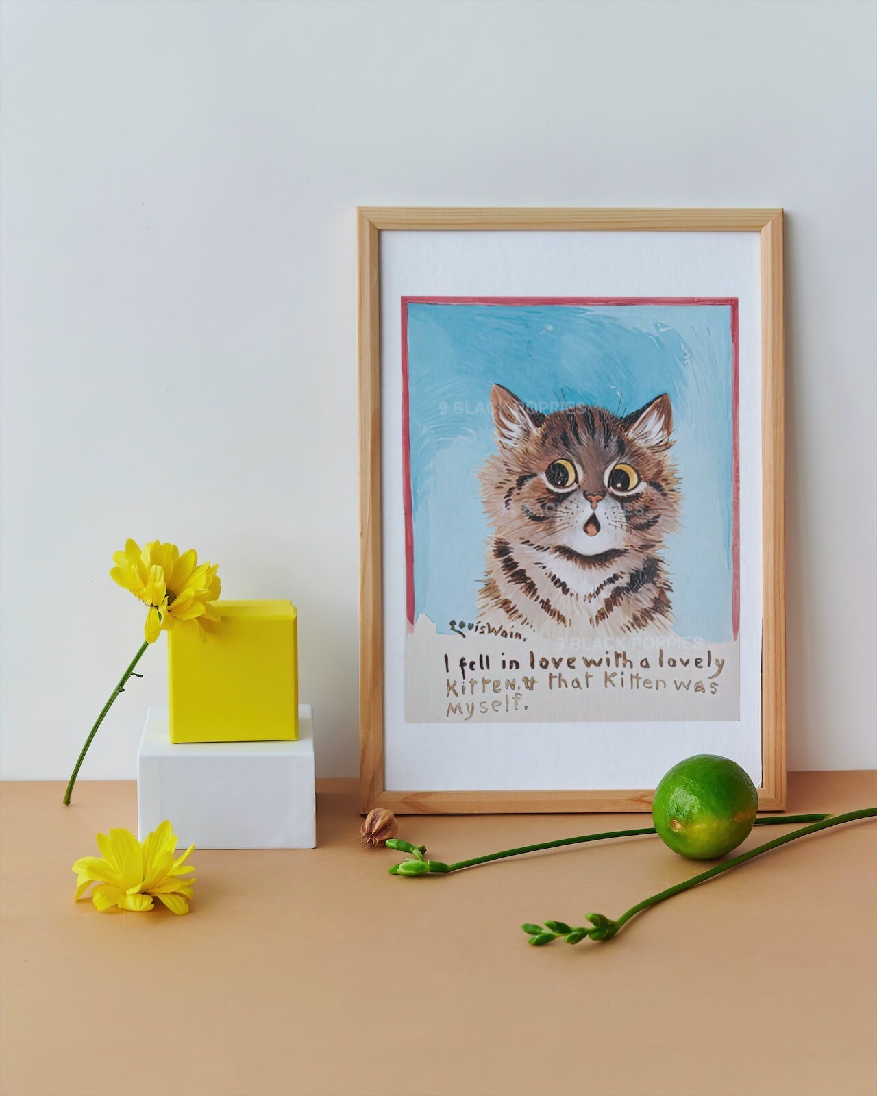Louis Wain Ik werd verliefd op een kitten | Kunst aan de muur