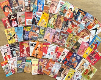 Lesbian Pulp Sticker Pack | Vintage Novel Cover Reproductions | WLW Queer Sapphic Gay Girl Gay Woman Art | For Laptop Journal Decoupage