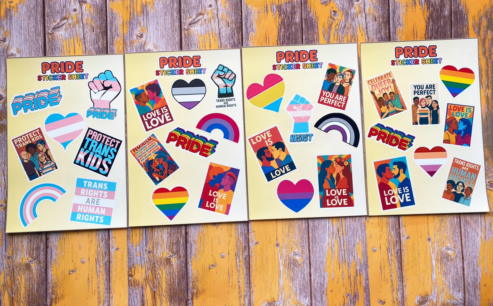 LGBTQIA+ Pride Sticker Sheets | Glossy Matte Vinyl Kiss-cut | Lesbian ...