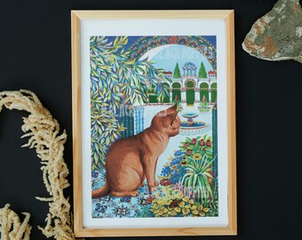ルイス・ウェイン猫プリント：面白い猫のイラストアート - Etsy 日本