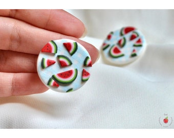 Watermelon Earring, Statement Earring, Spring Earring, Polymer Clay Earring, clay earring, statement ohrringe, summer earring