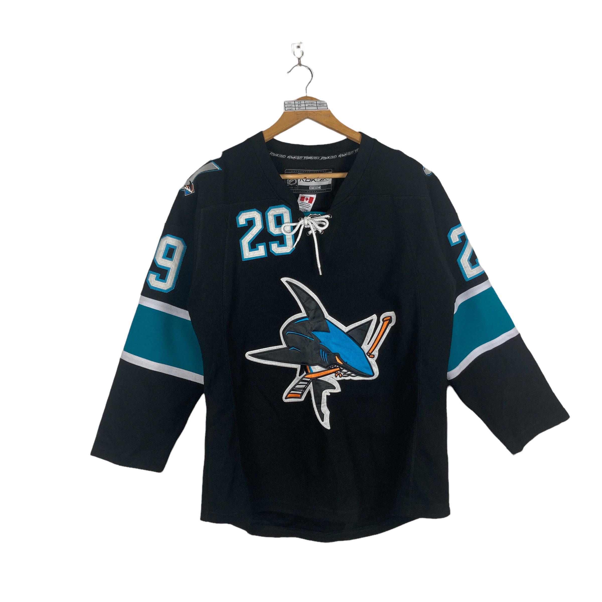 San Jose Sharks Jersey Reebok CCM San Jose Sharks 29 - Etsy España