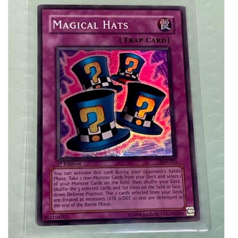 Vintage, Yugioh Pharaoh's Servant Magical Hats PSV-033 1st Ed-holo