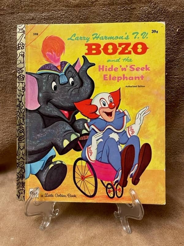 Vintage, Bozo and the Hide-N-Seek Elephant Little Golden Book (1972)