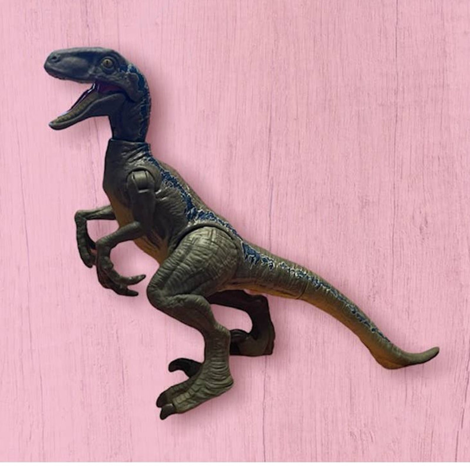 Rare Jurassic Park The Lost World Velociraptor Blue Waction Etsy 