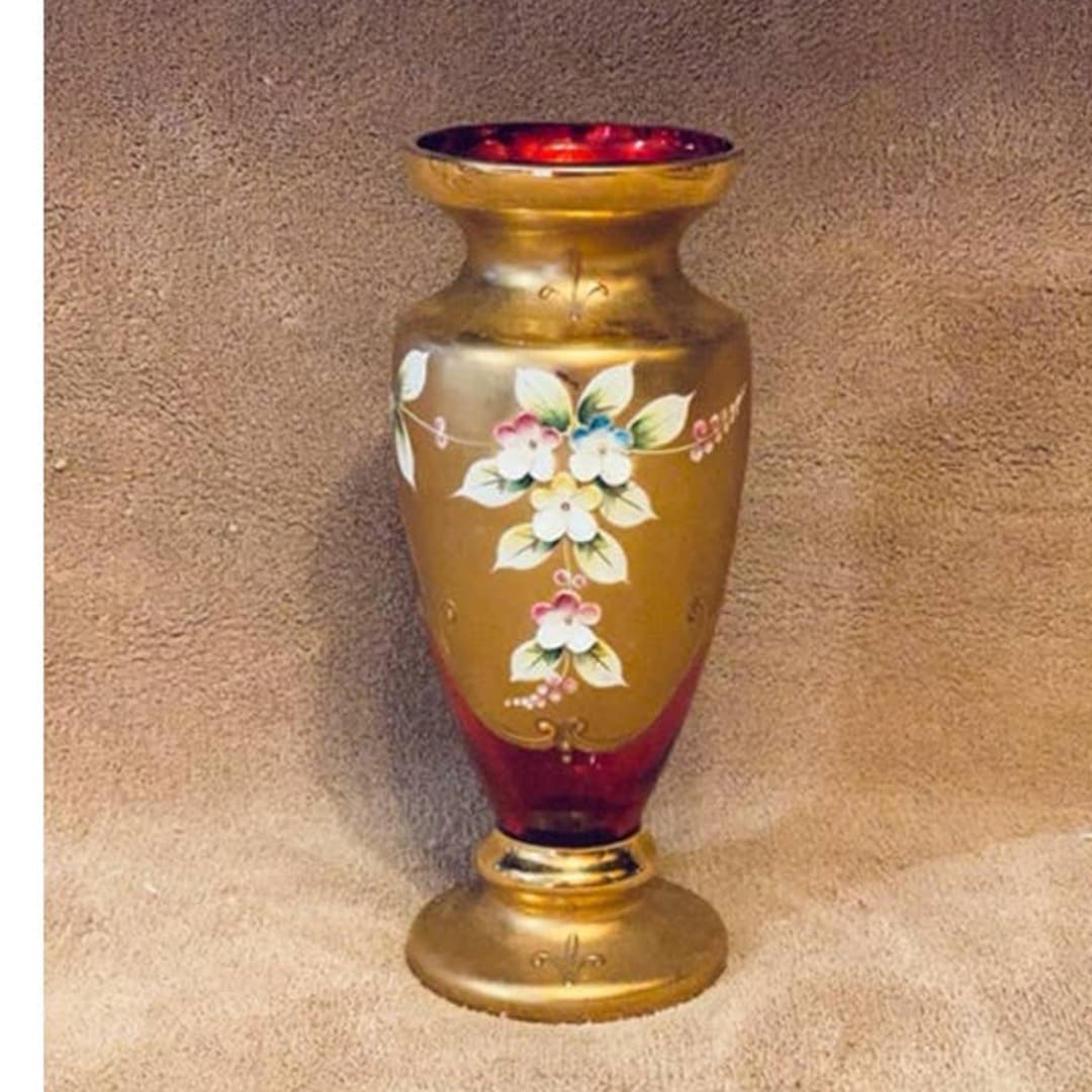Vintage Bohemia Crystal Vase in Original Box, Hand Made