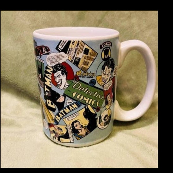 Vintage DC Comics Golden Age of Detective Comics 14oz Ceramic Coffee Mug (1993)