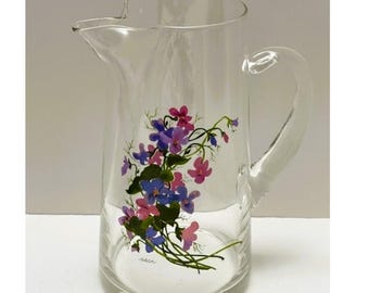 Vintage Avon 8" "Wild Violets" Glass (36oz), a J. Walsh Design, (1980s)-NEW