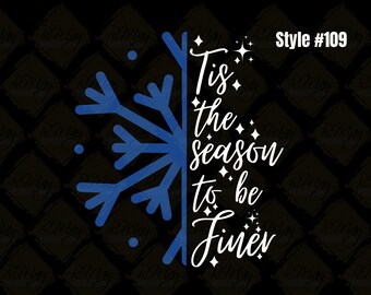 Tis The Season To Be Finer ZPhiB Christmas Design-1920 Zeta Phi Beta Bundle SVG, JPg & Png Zip File Design Instant Download