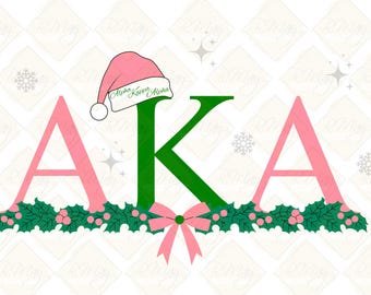 Happy Holidays, AKA Christmas Design-Alpha Kappa Alpha SVG, Jpg & Png Design Instant Download