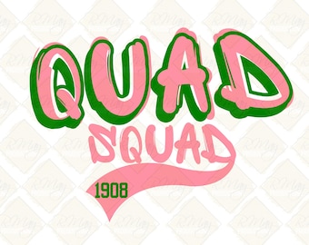 AKA 1908 Quad Squad Design: Sorority (svg, png, jpg) (Digital Download)
