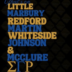 May include: A black background with the text "That's on LITTLE MARBURY REDFORD MARTIN WHITESIDE JOHNSON & MCCLURE ΣΓΡ" in blue and gold letters.