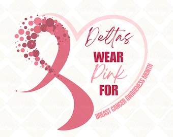 Deltas Wear Pink Breast Cancer Awareness Design (PNG, JPG)
