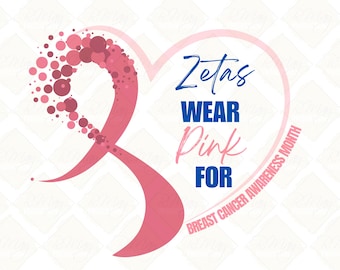 Zeta Phi Beta Breast Cancer Awareness Design (PNG, JPG Digital Download)