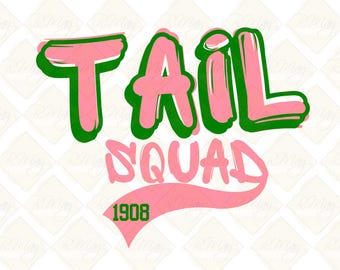 AKA 1908 Tail Squad Design: Alpha Kappa Alpha (svg, png, jpg) (Digital Download)